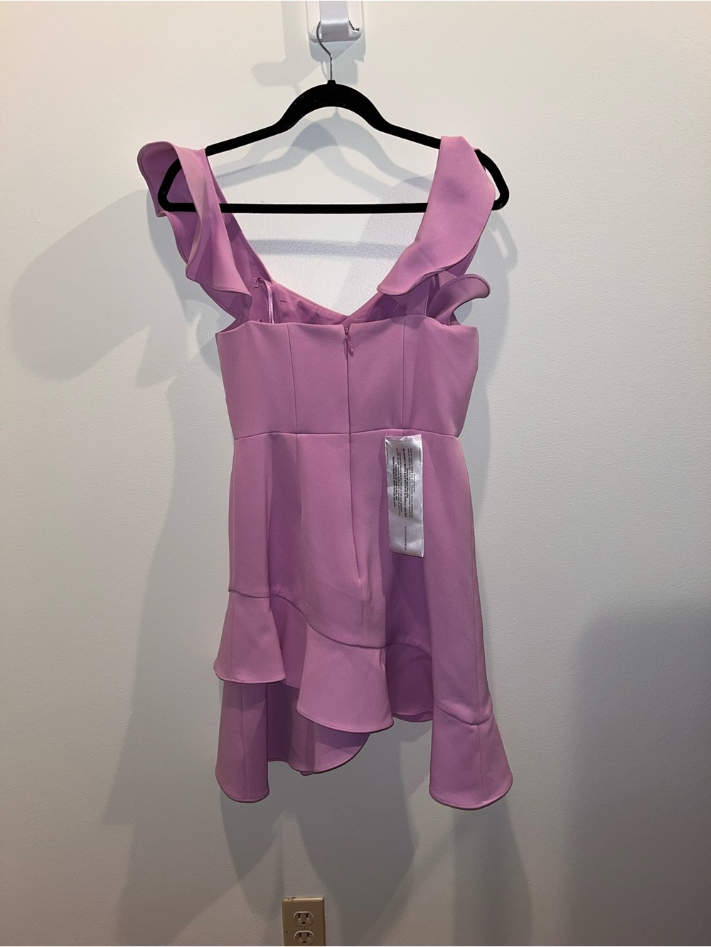 BCBGMaxAzria Lilac Ruffle Strap Mini Dress - Picture 10 of 13